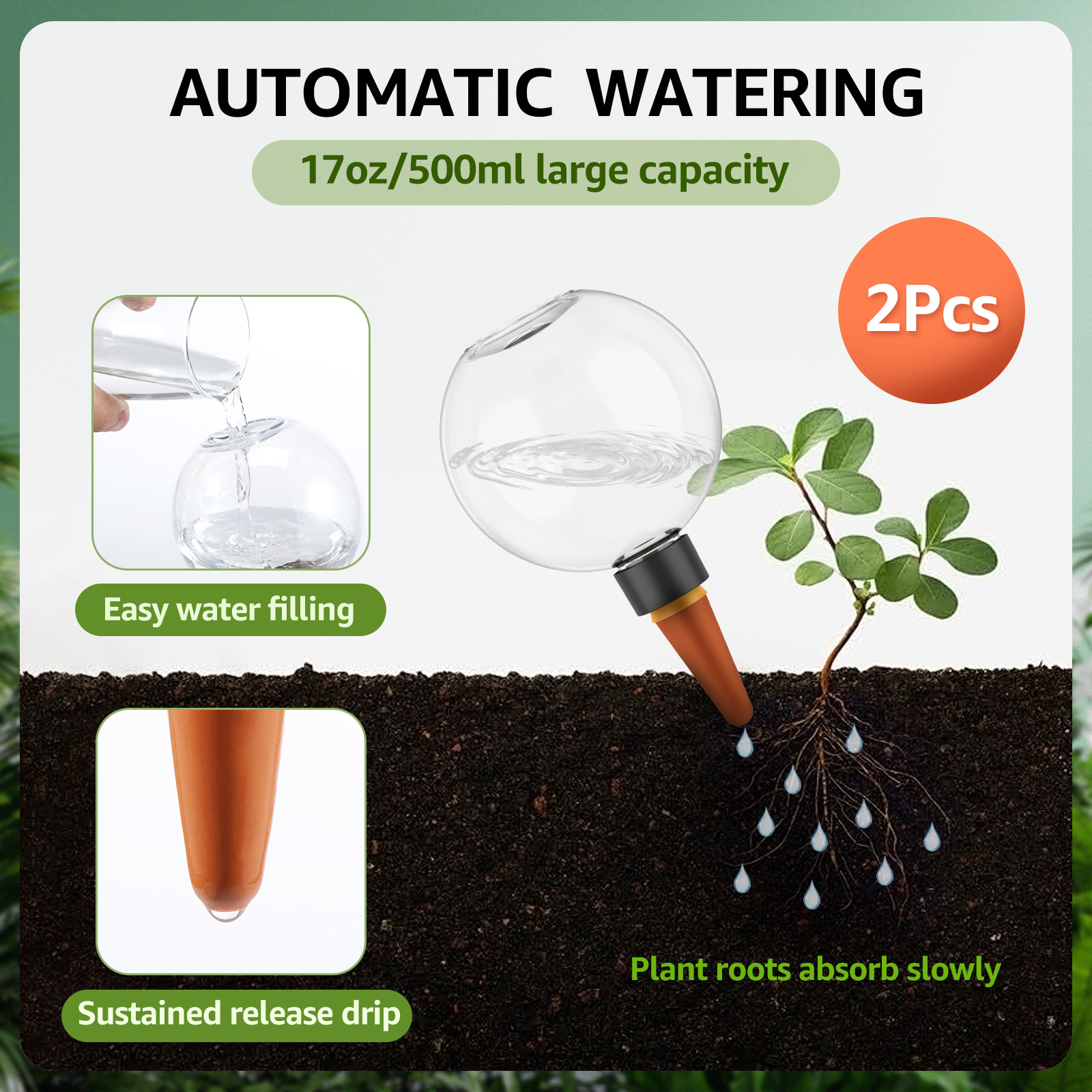 2/4Pcs 500ML Automatic Drip Ir - Self Watering Insert บทวิจารณ์และราคา