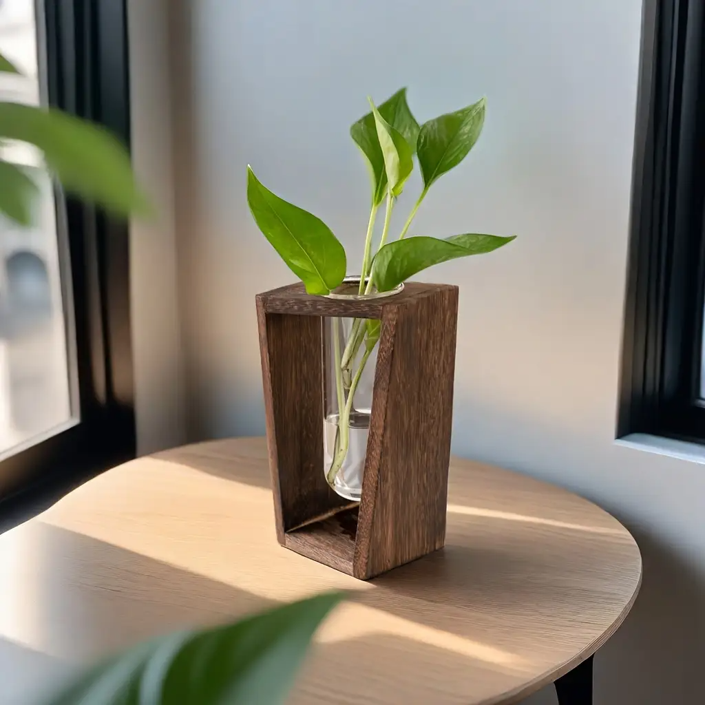 Modern Wood Propagation Vase - - Propagation Station Vase บทวิจารณ์และราคา