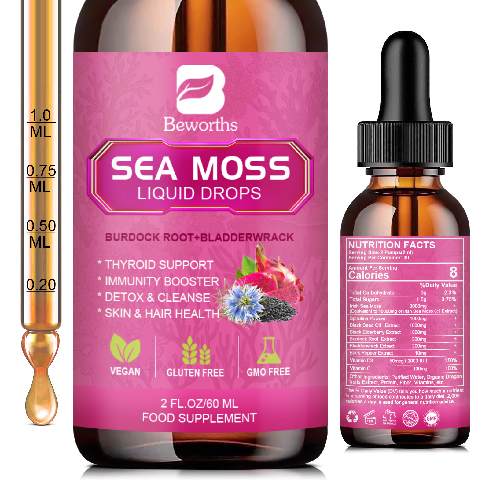 BEWORTHS 3000MG Seamoss Liquid - Root Stimulator Liquid บทวิจารณ์และราคา