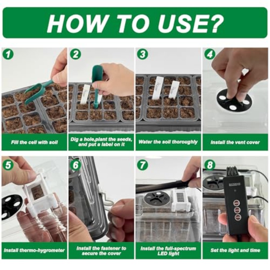 Seed Starter Tray with Grow Li - Humidity Dome Kit บทวิจารณ์และราคา