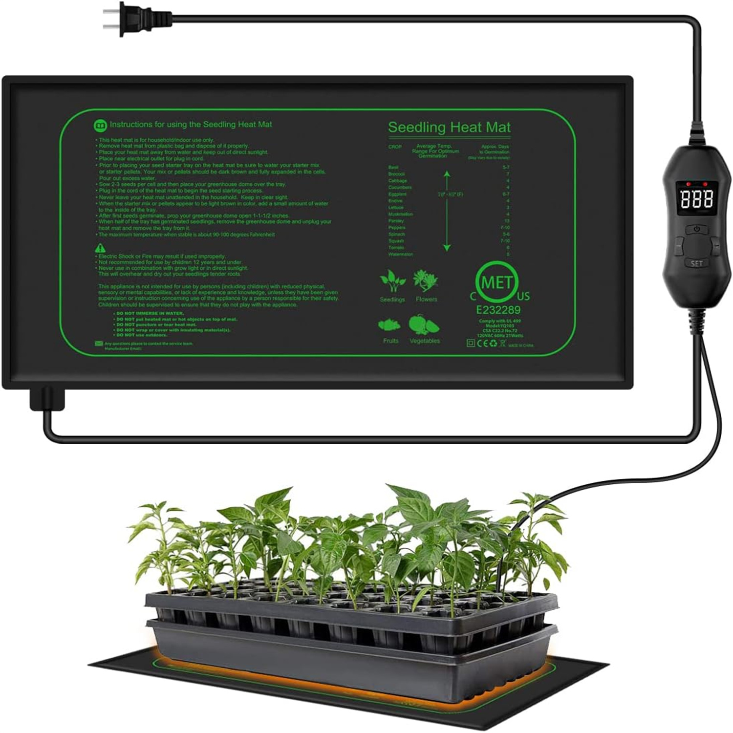 Seedling Heat Mat With Digital - Heat Mat Seedling บทวิจารณ์และราคา