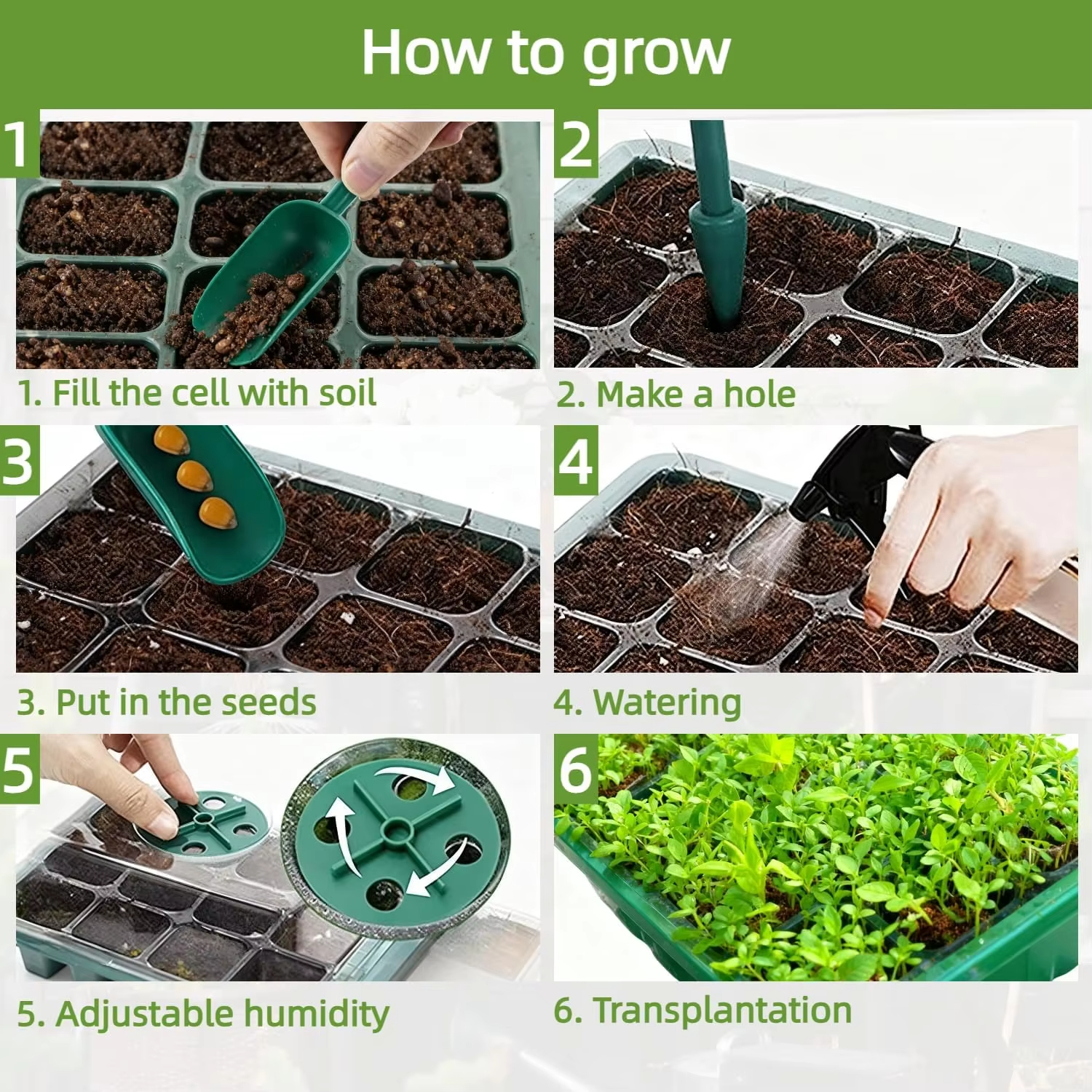 3Pcs Seed Starter Tray Mini Gr - Humidity Dome Kit บทวิจารณ์และราคา