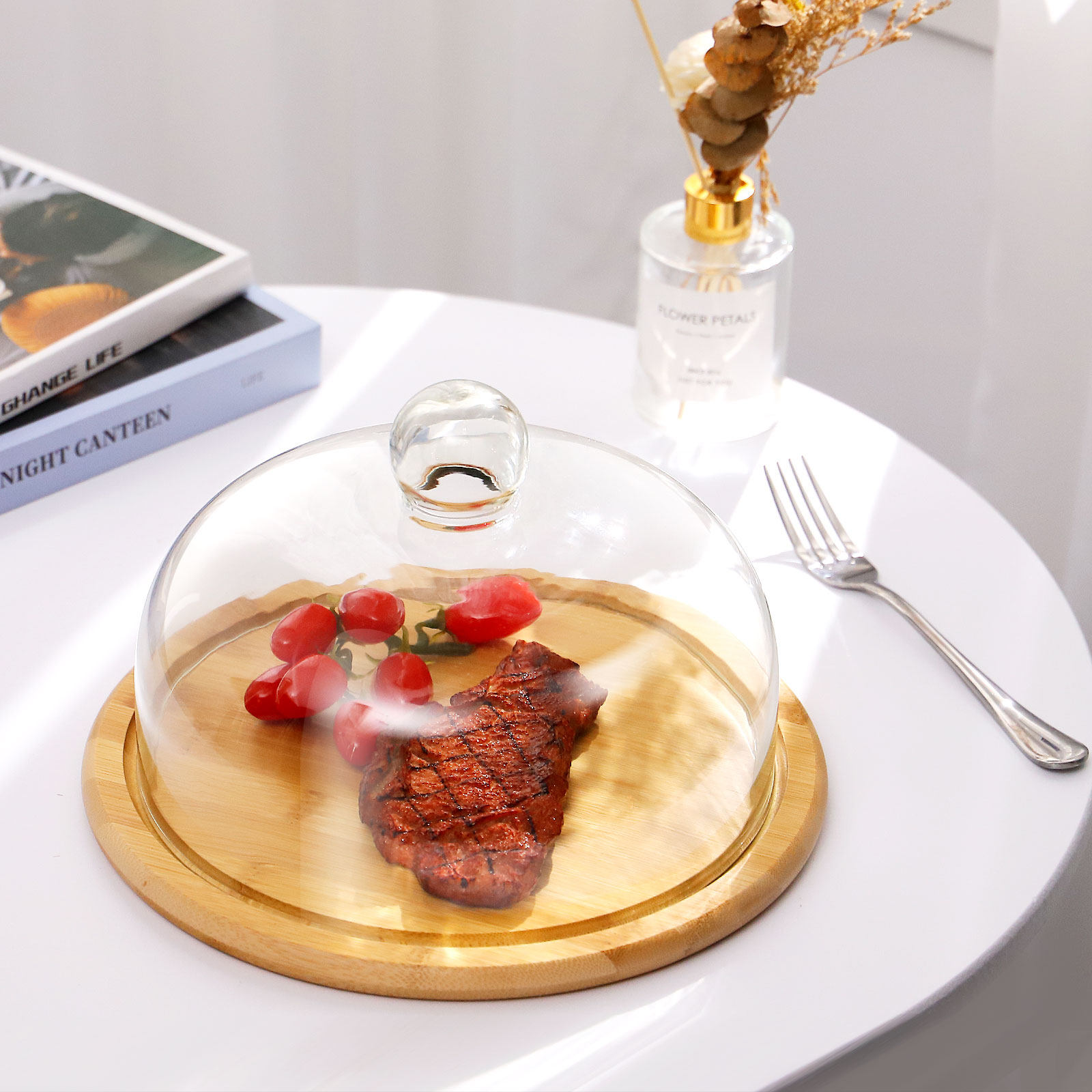 1Set Cake Holder Glass Dome Co - Plastic Dome Clear บทวิจารณ์และราคา