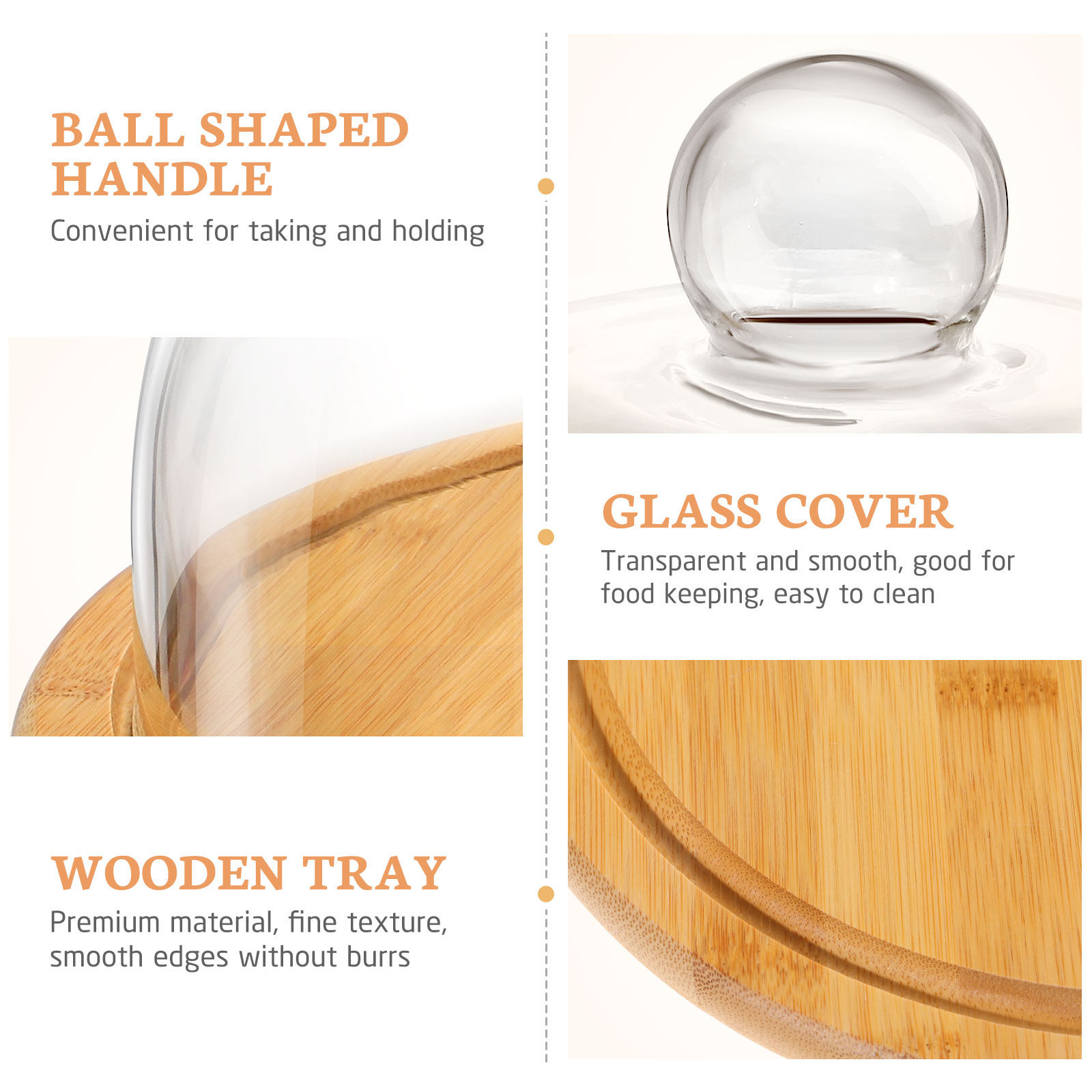 1Set Cake Holder Glass Dome Co - Plastic Dome Clear บทวิจารณ์และราคา